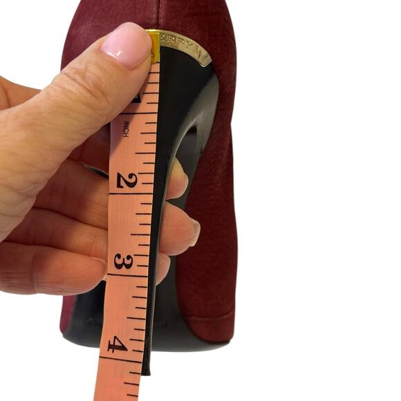 Burberry Burlison Burgundy Suede Leather Slouchy Ankle Boots Size 39 - Picture 11 of 13